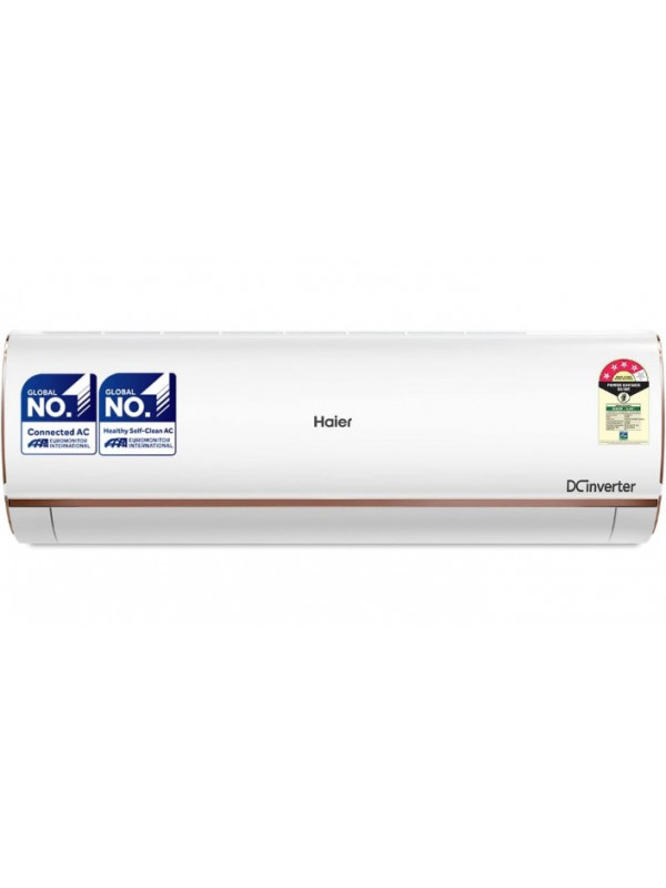 Air Conditioner: Haier 1.5 Ton 4 Star, WiFi, Inverter Split AC (Copper, Convertible 7 in 1 Cooling Modes, Antibacterial Filter, 2023 Model, HSU18K-PYFR4BE1-INV, White)